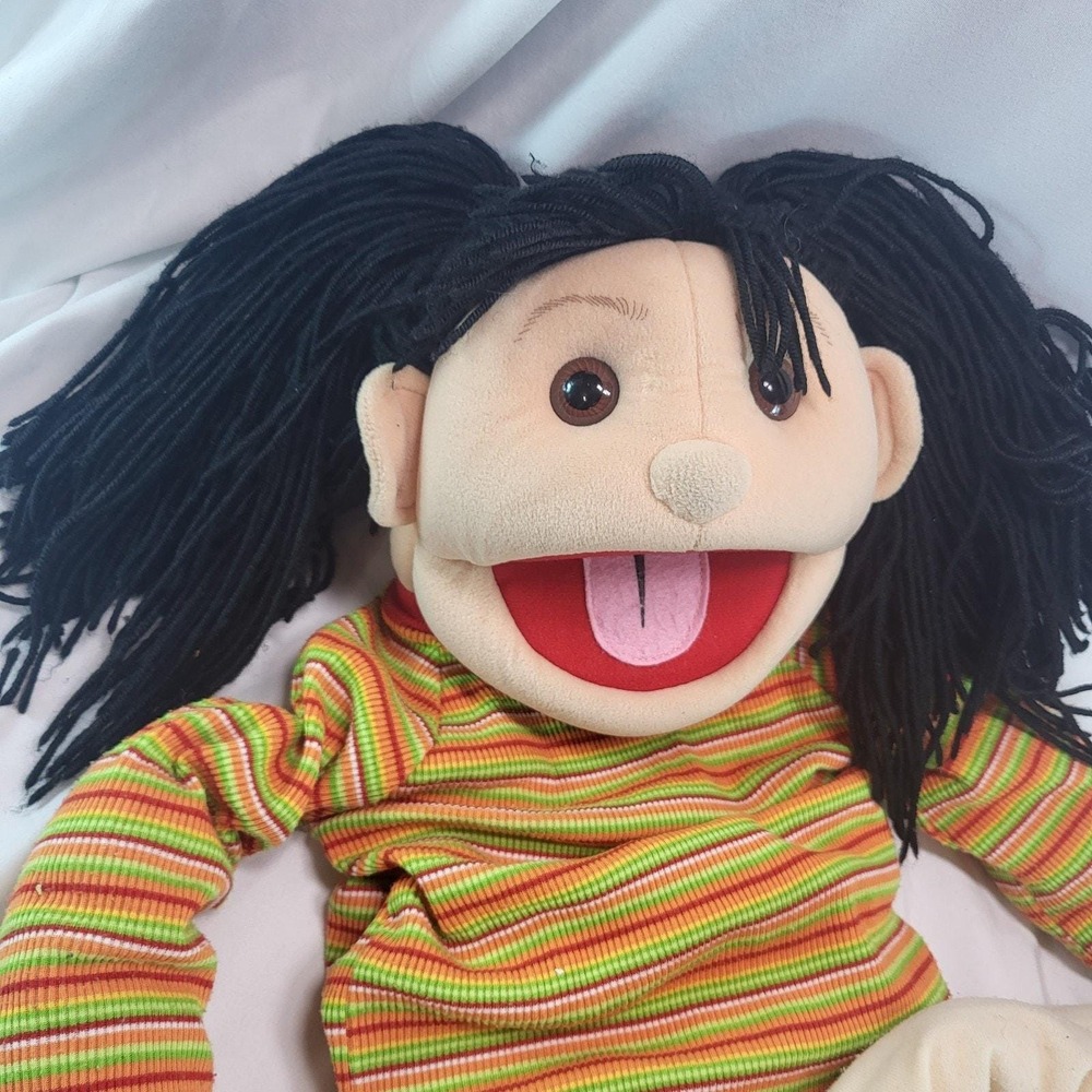 Sunny & Co Toys 40" Teen Girl Full Body Arm Hand Puppet Black Hair Pigtails